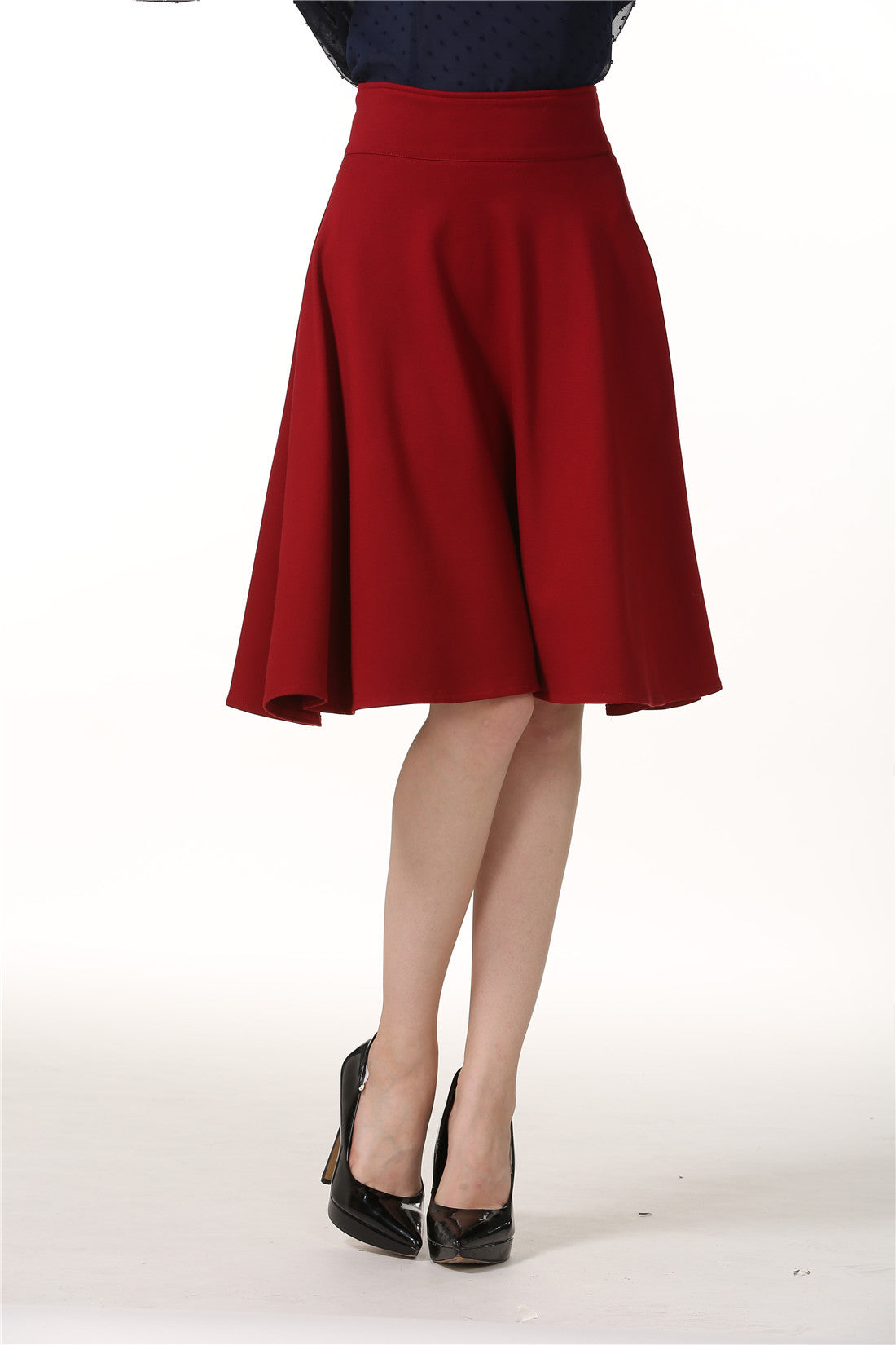 High Waist Mid-length Circle Skirt