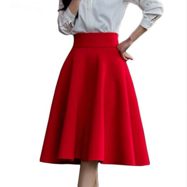 High Waist Mid-length Circle Skirt