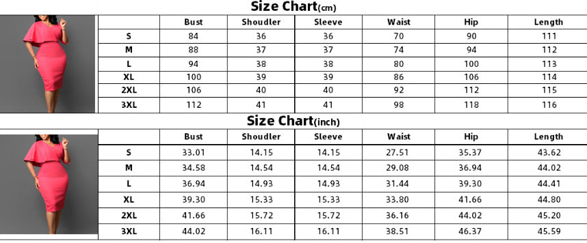 Elegant Solid Color Sheath Pencil Skirt Dress