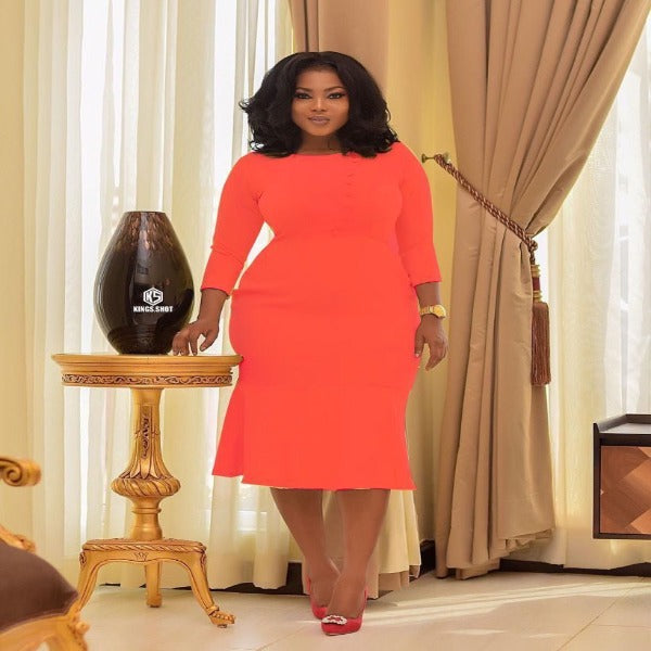 Modest Elegant Flared Hem Dress for Church