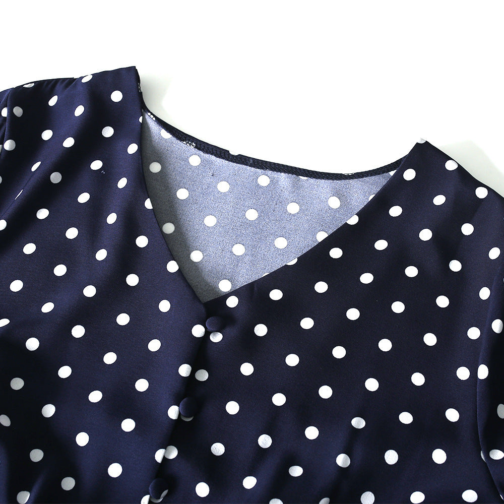 V-neck Ruffled Waist Modest Christian Dress