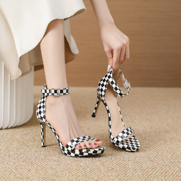 Women's Elegant Checkered Evening Shoes