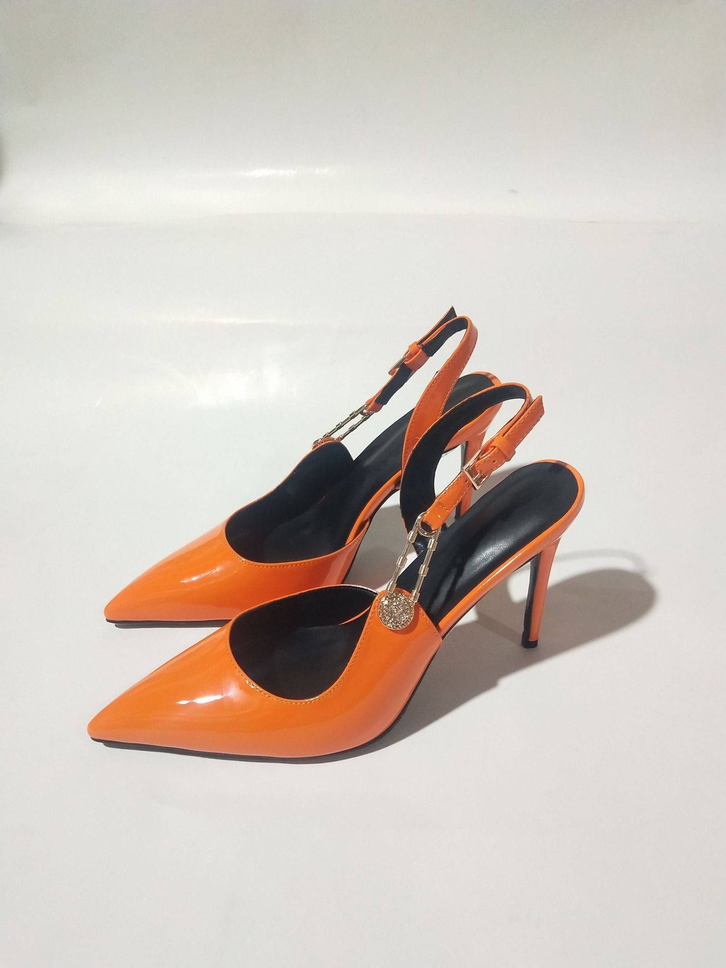 Women's Rhinestone Pointed Toe Strap High Heels