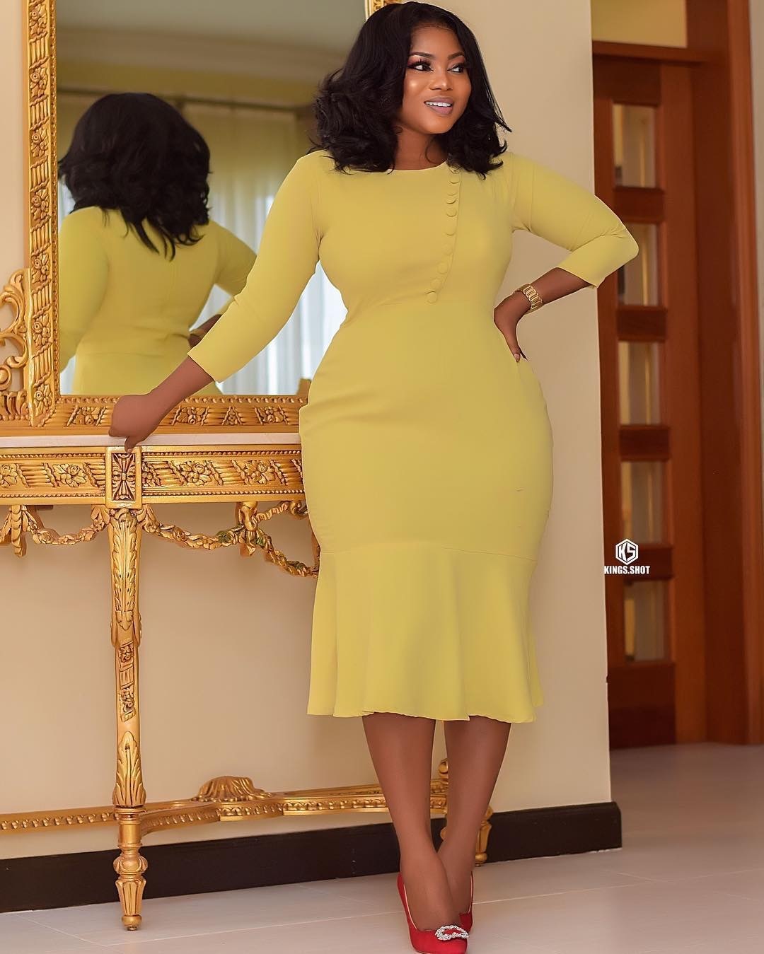 Modest Elegant Flared Hem Dress for Church