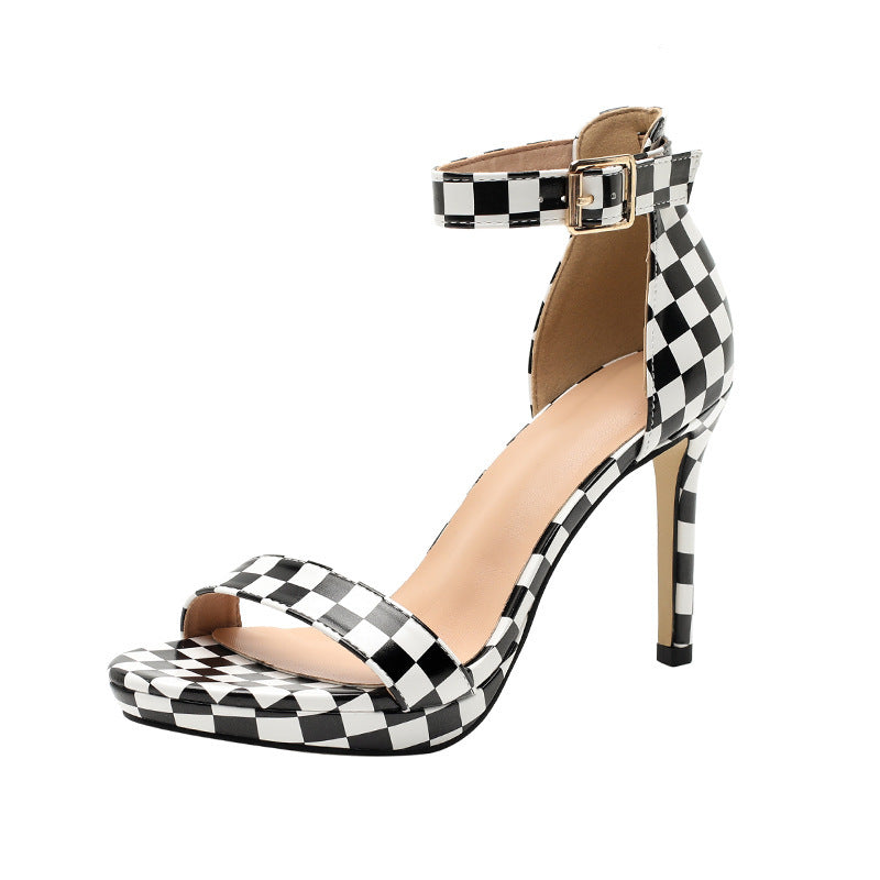 Women's Elegant Checkered Evening Shoes