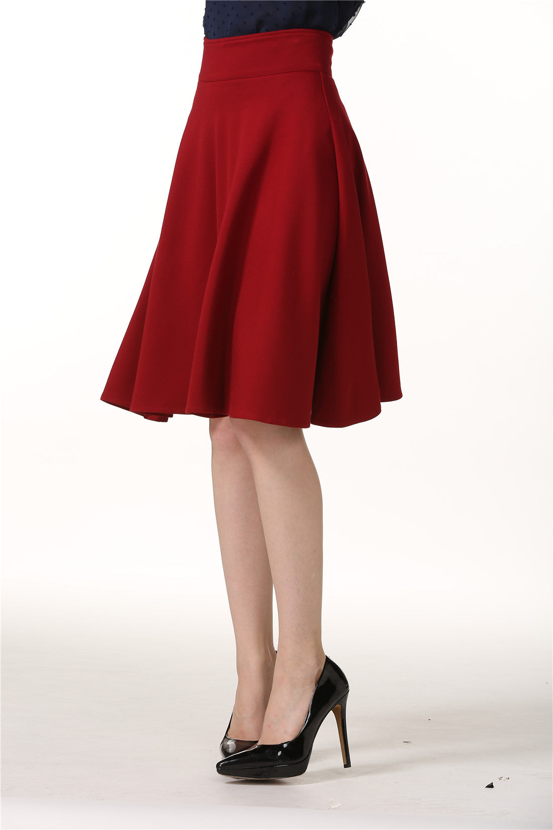 High Waist Mid-length Circle Skirt