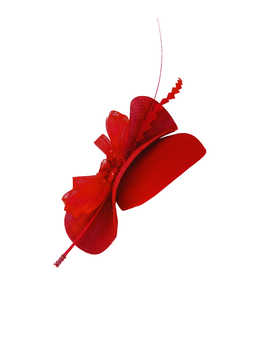 Elegant Red Statement Fascinator Hat