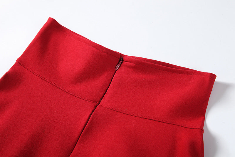 High Waist Mid-length Circle Skirt