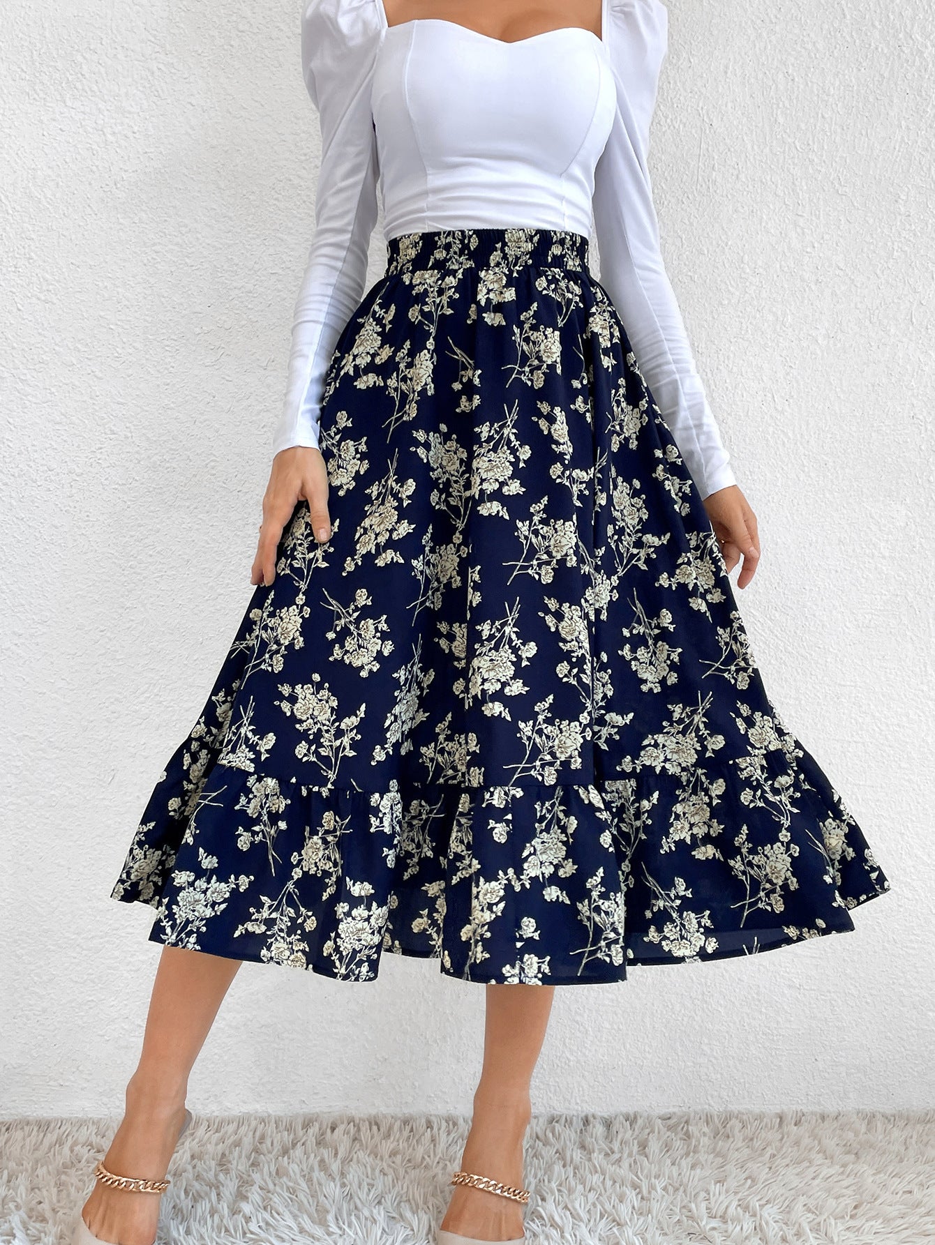 Women's Modest Print Simple Skirt