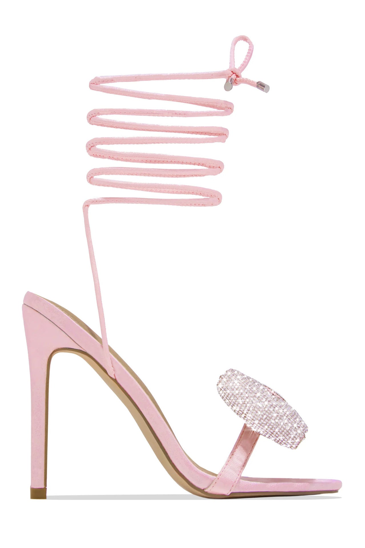 Rhinestone Bow, Cross Strap High Heel Sandals