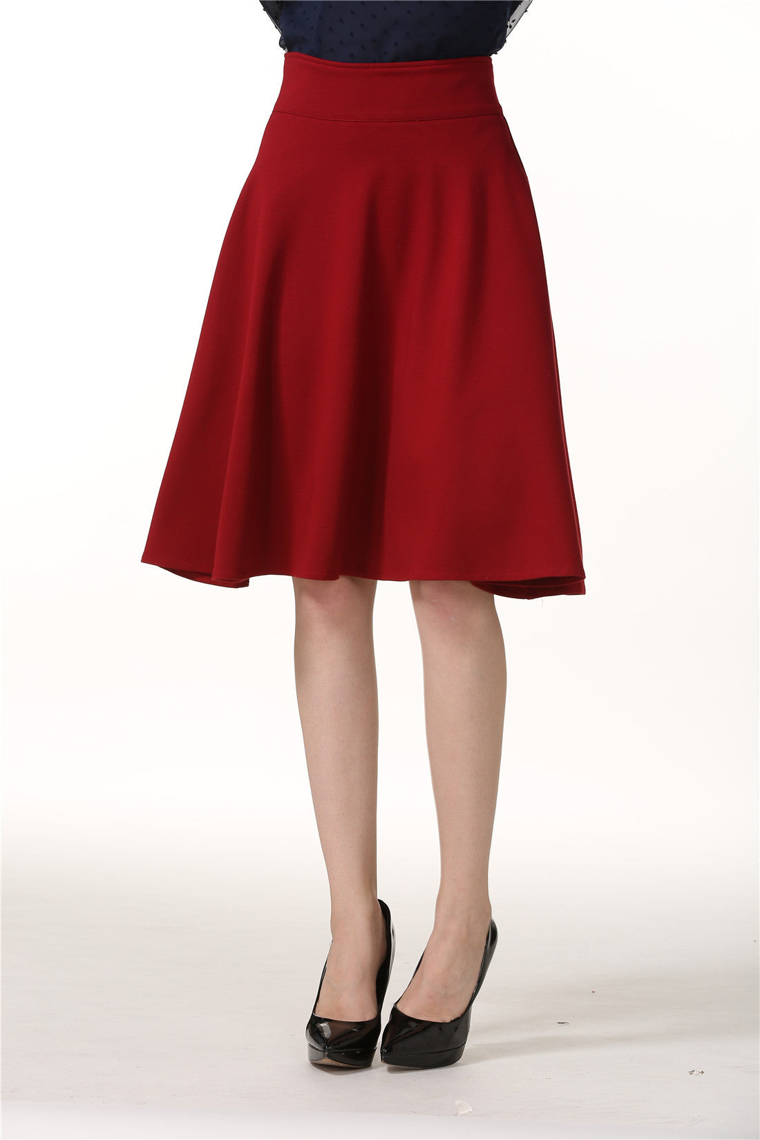 High Waist Mid-length Circle Skirt