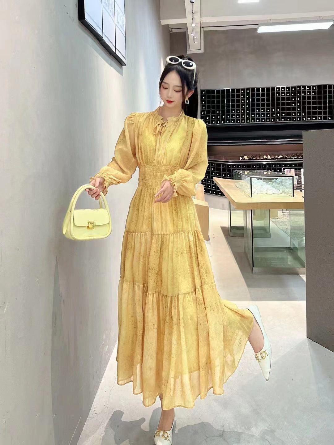 Dignified Church Girl Sheer Dress