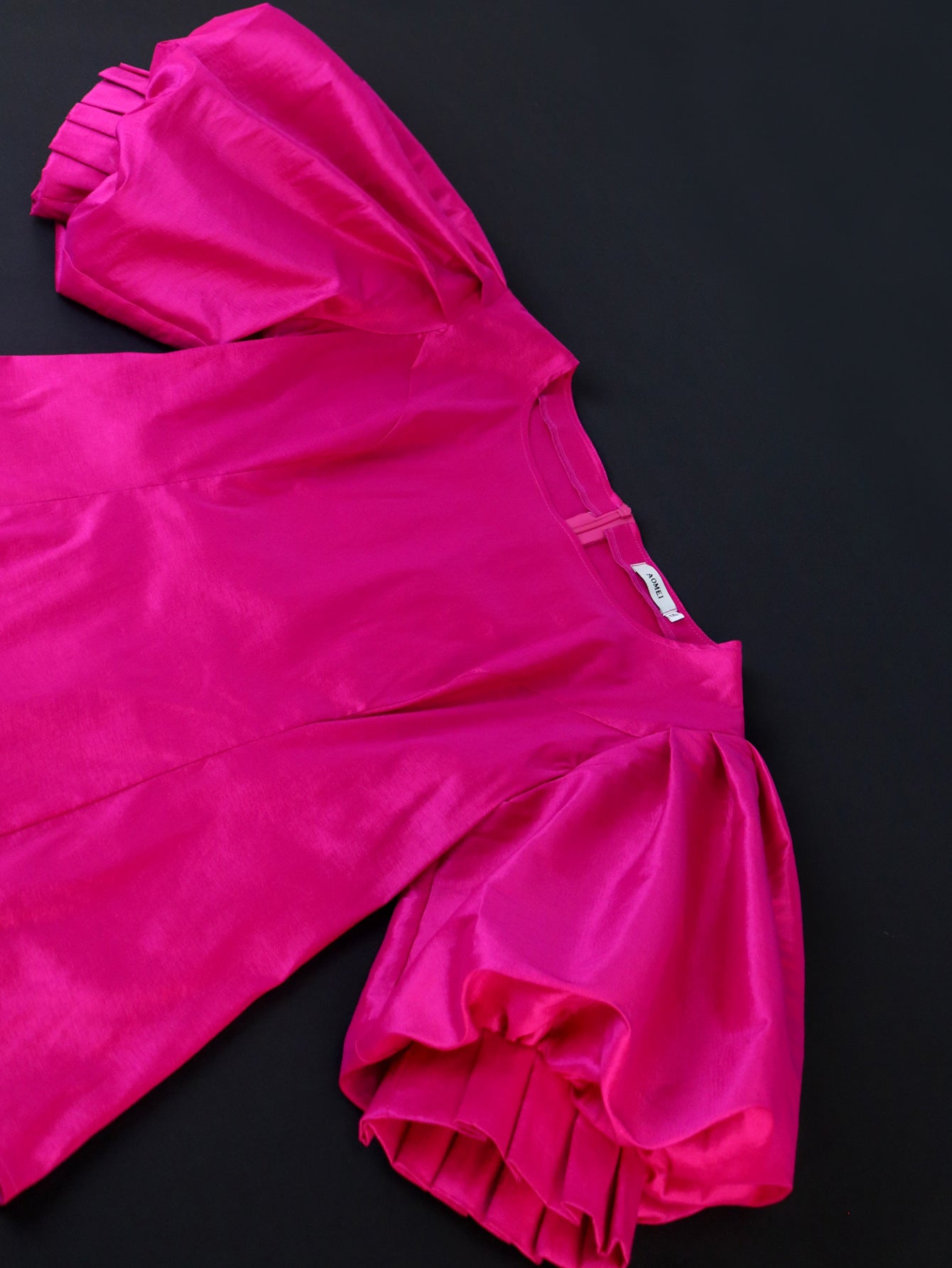 Graceful Satin Lantern Sleeve Top