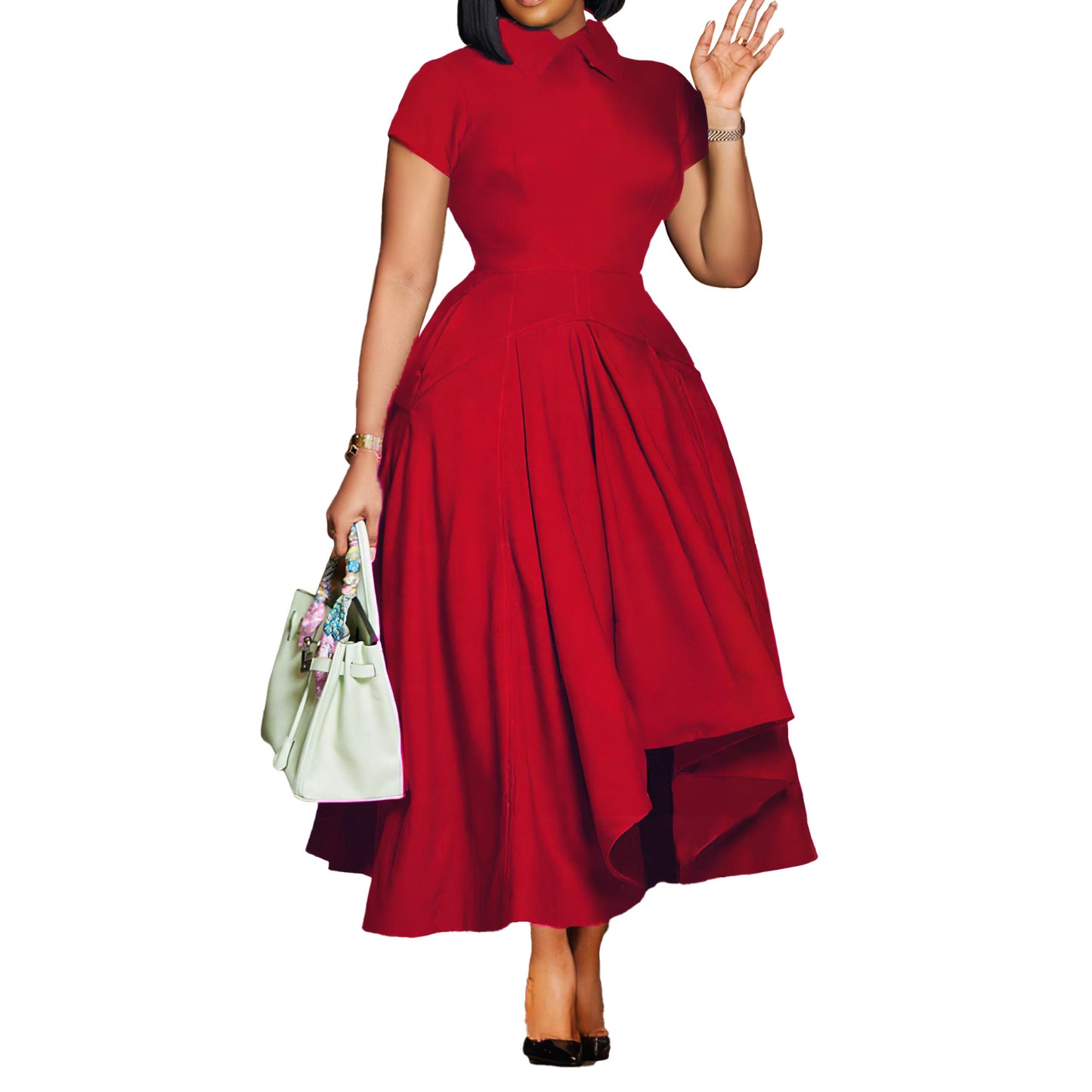 Fashion High Waist Modest Dress for Church