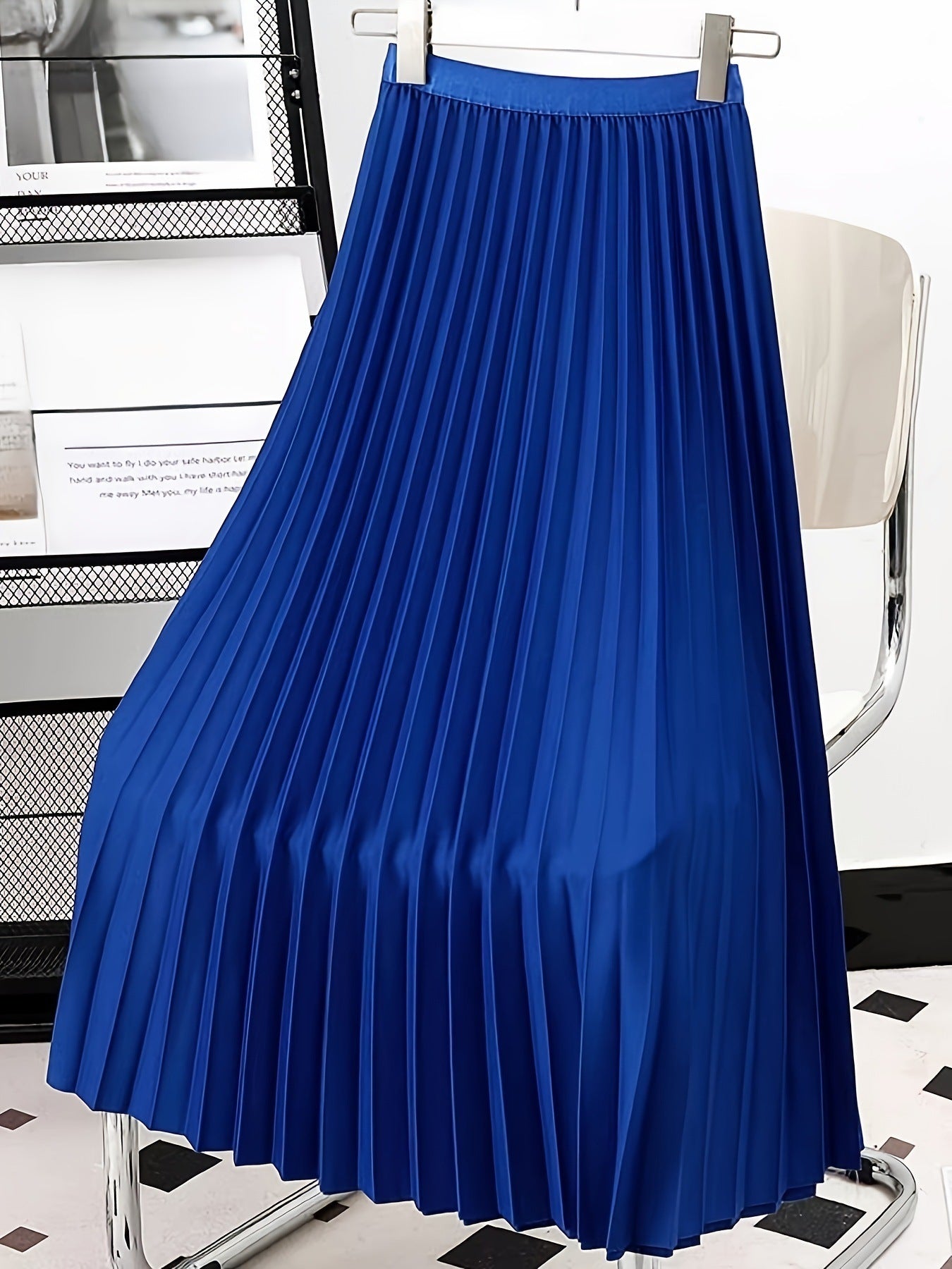 Women's Modest Solid Color Pleated Church Skirt