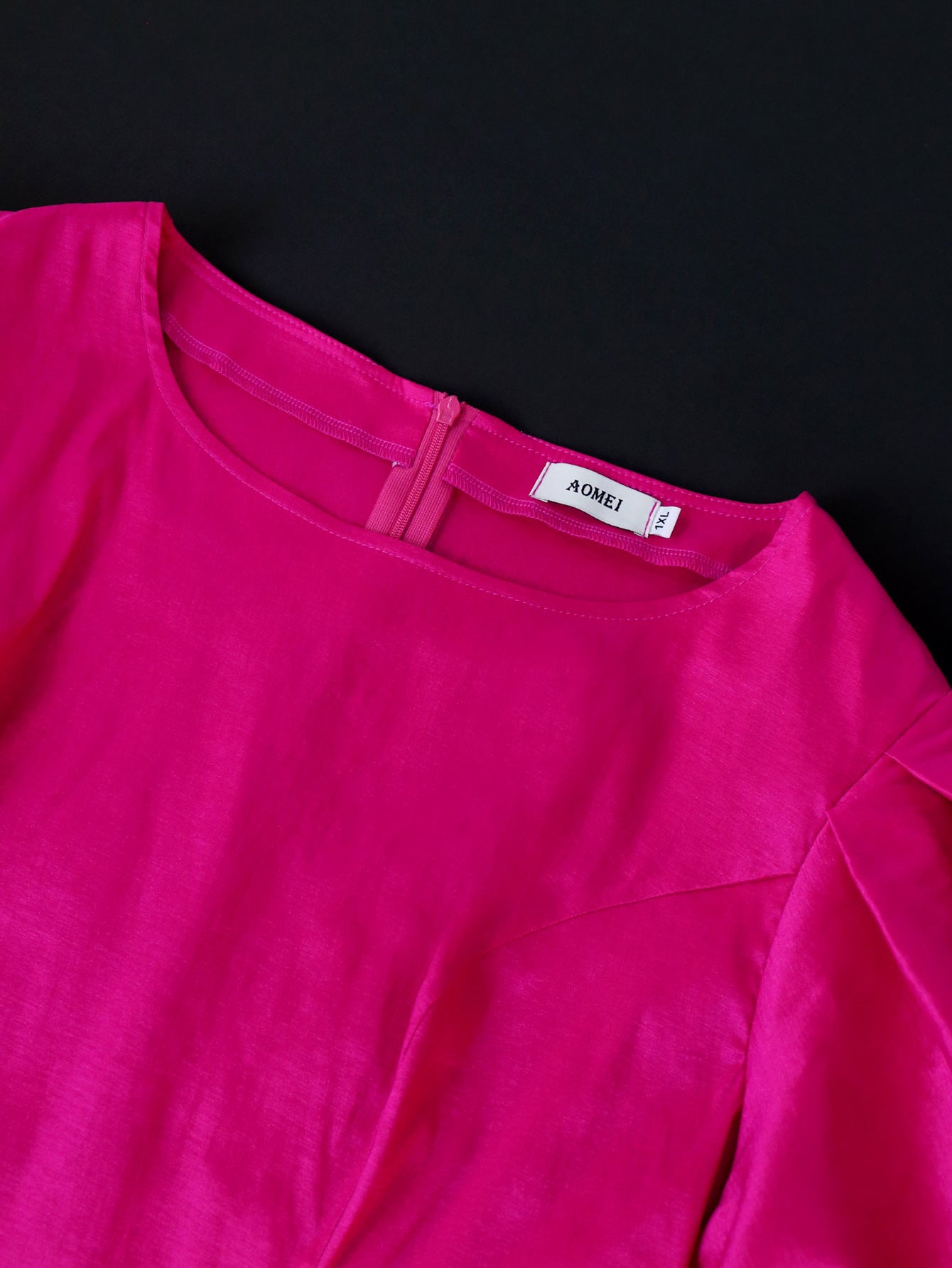 Graceful Satin Lantern Sleeve Top