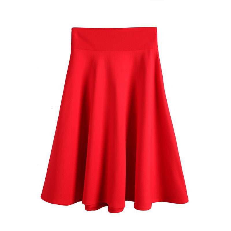 High Waist Mid-length Circle Skirt