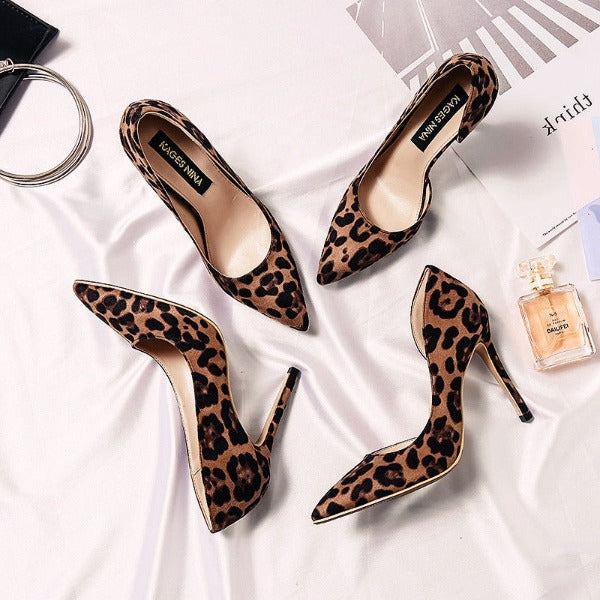 Leopard Print Pointed High Heel Pumps