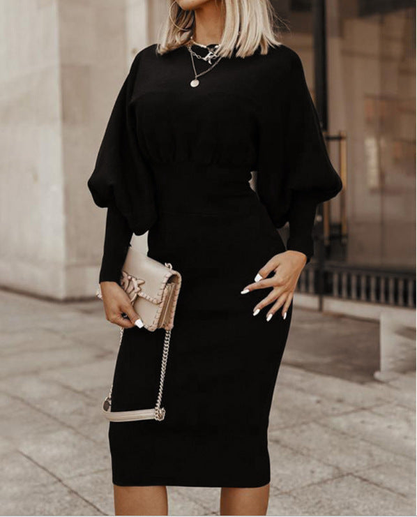 Women's Lantern Sleeve Modest Dress