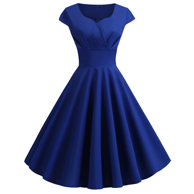 V-Neck Circle Skirt Dress