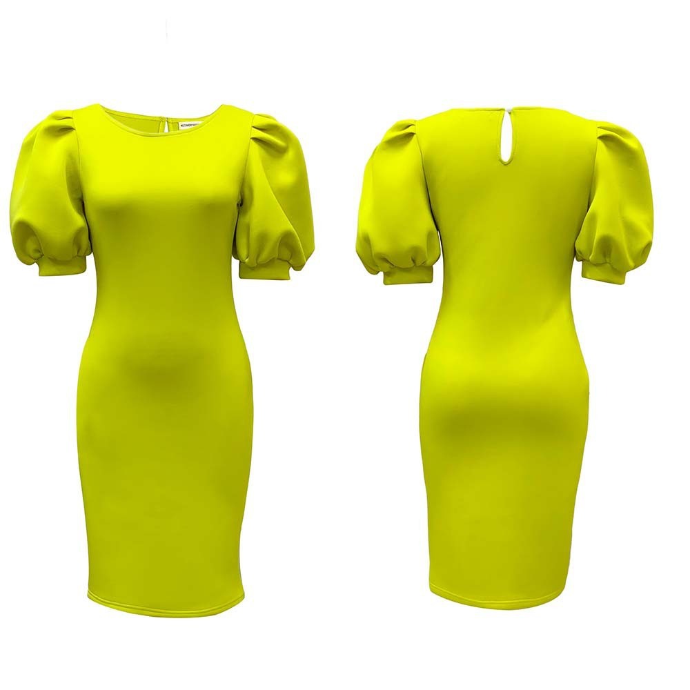 Puff Sleeve Sheath Dress