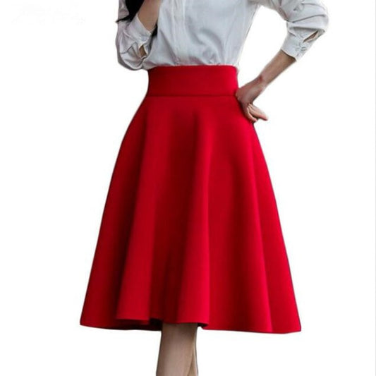 High Waist Mid-length  Circle Skirt