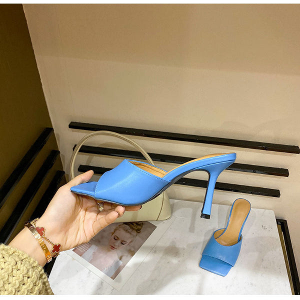 Simple Versatile High-Heeled Slippers