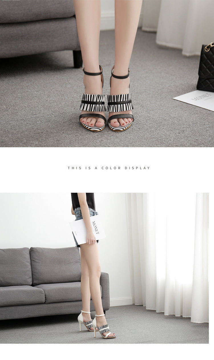 Leopard print fashion high heels
