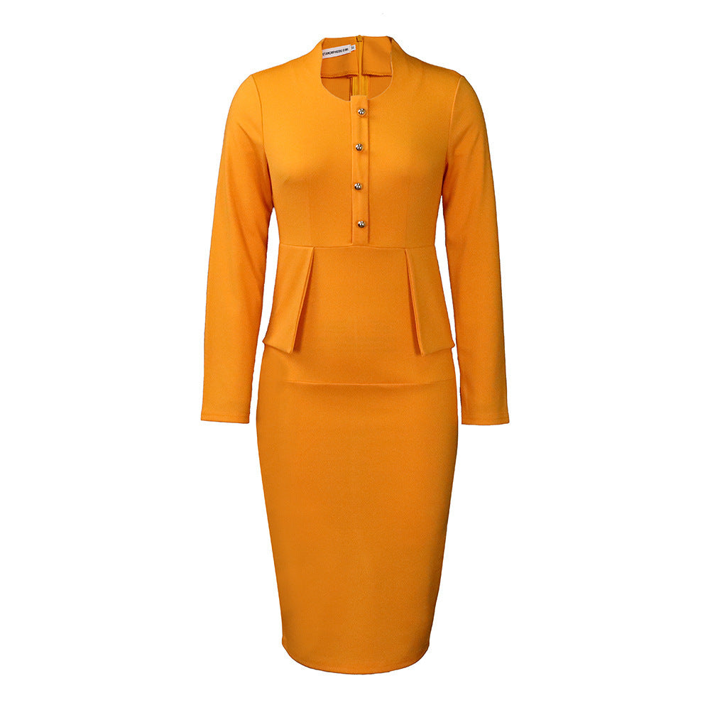 Women's Pencil Skirt Solid Color Dress
