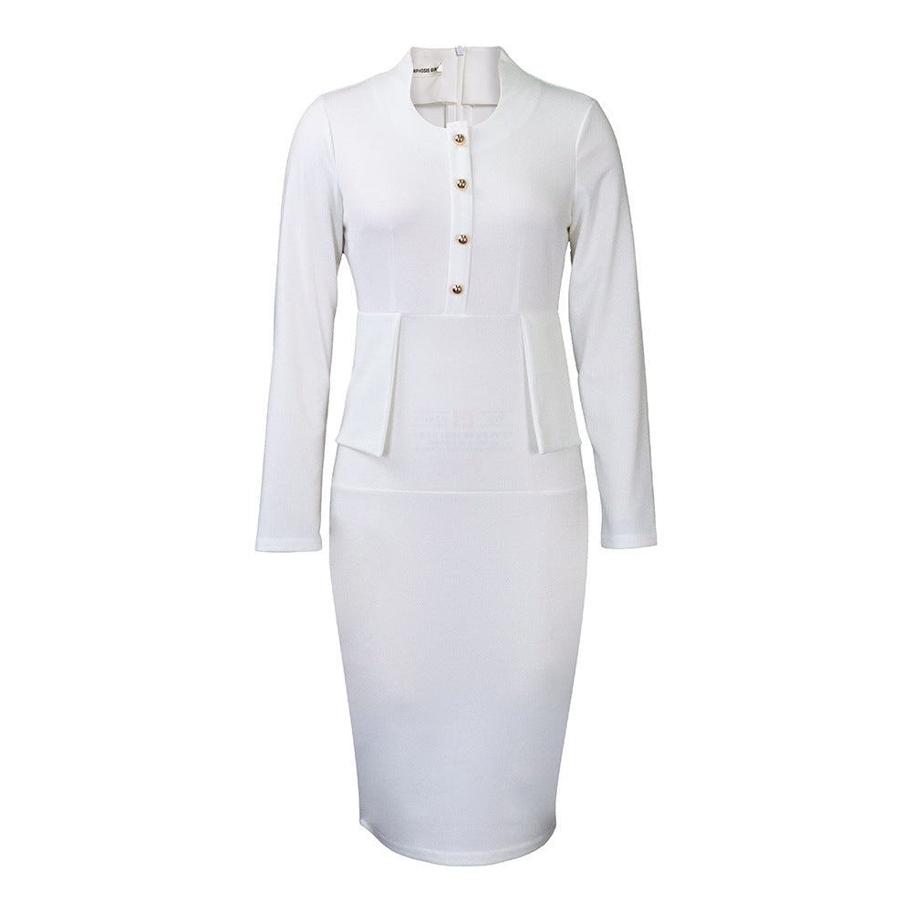Women's Pencil Skirt Solid Color Dress