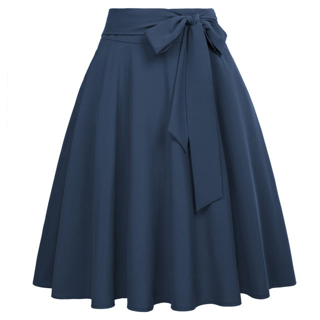 Women's bow waist flair skirt