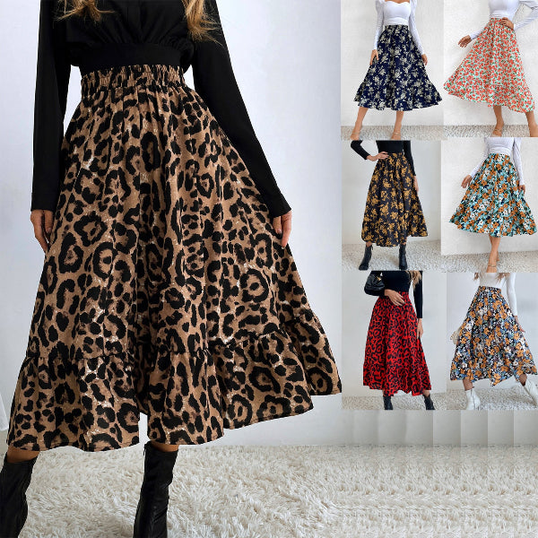 Women's Modest Print Simple Skirt