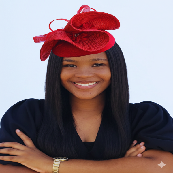Luxurious Red Velvet Fascinator Headpiece