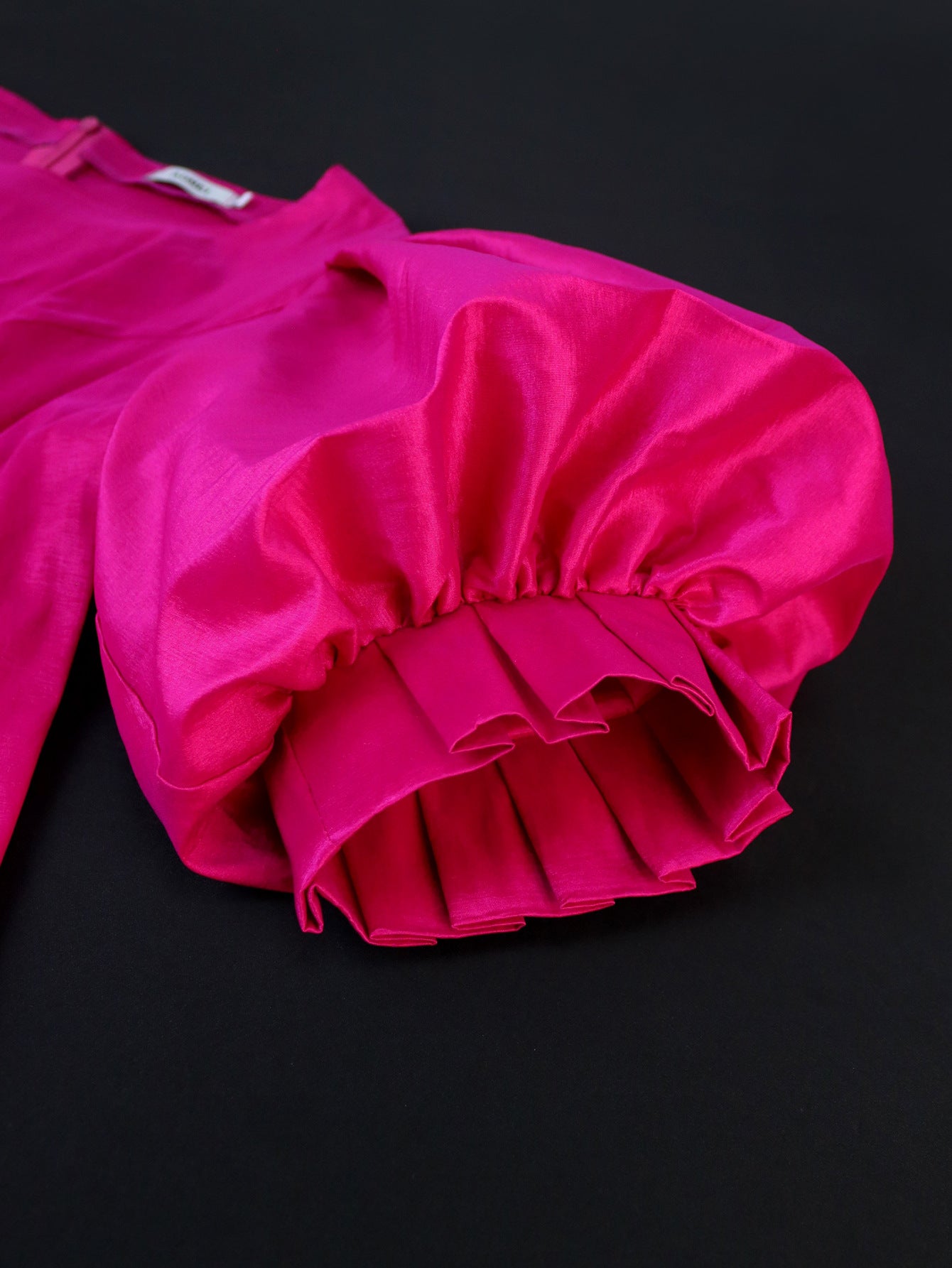 Graceful Satin Lantern Sleeve Top