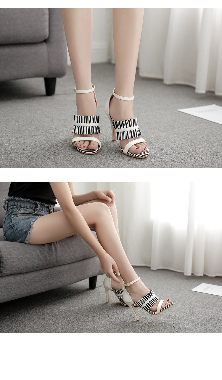 Leopard print fashion high heels