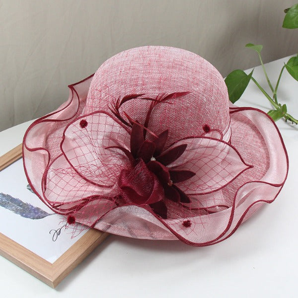 Women's Wavy Linen Wide Brim Top Hat