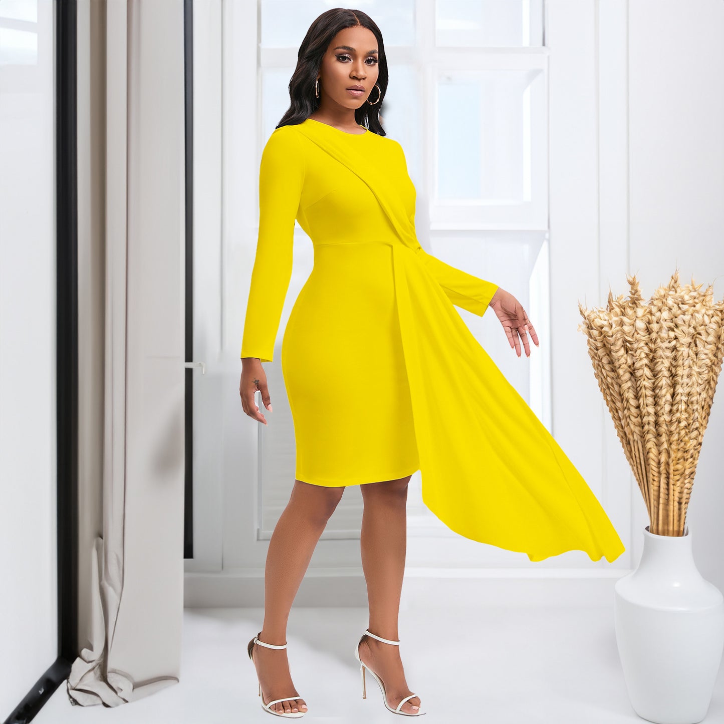 Long Sleeve Elegant Pencil Dress