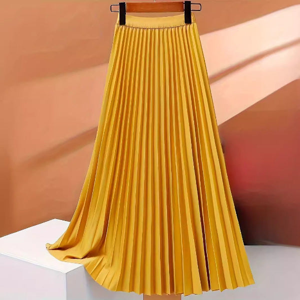 Women's Modest Solid Color Pleated Church Skirt