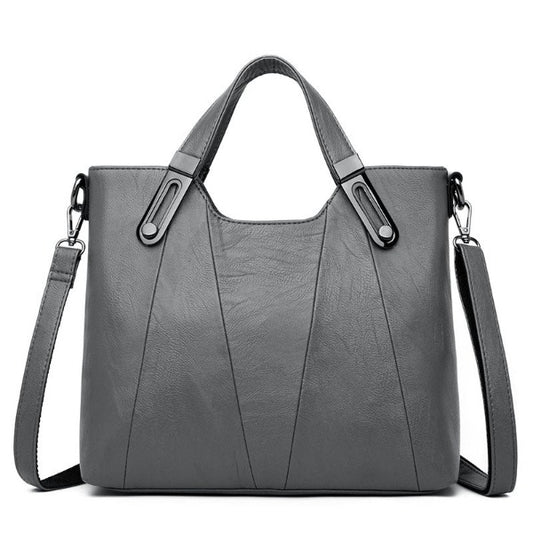 Soft leather large-capacity handbag