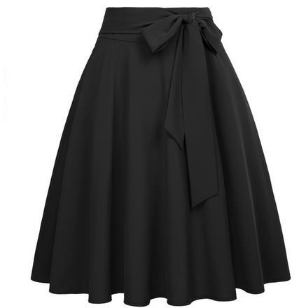 Women's bow waist flair skirt