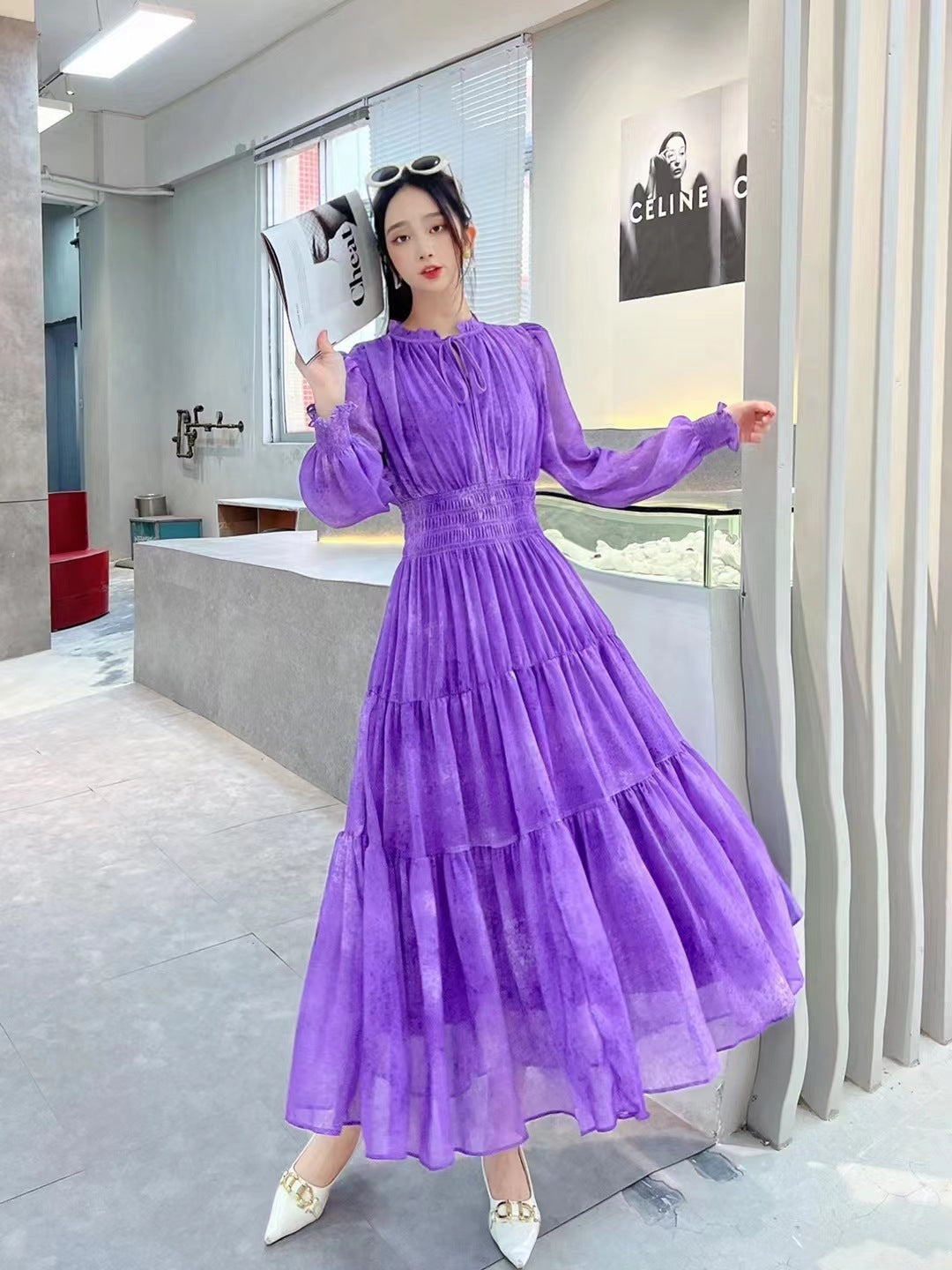 Dignified Church Girl Sheer Dress