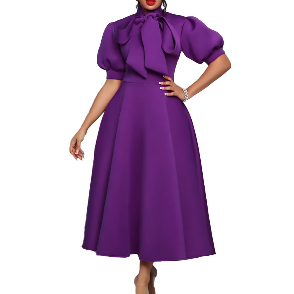 Plus Size Bow Banquet Evening Dress