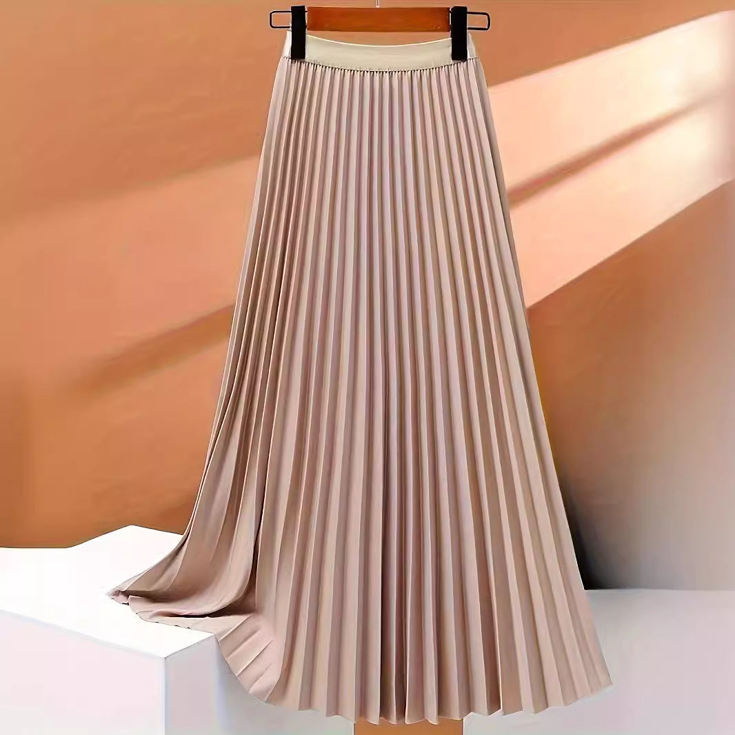 Women's Modest Solid Color Pleated Church Skirt