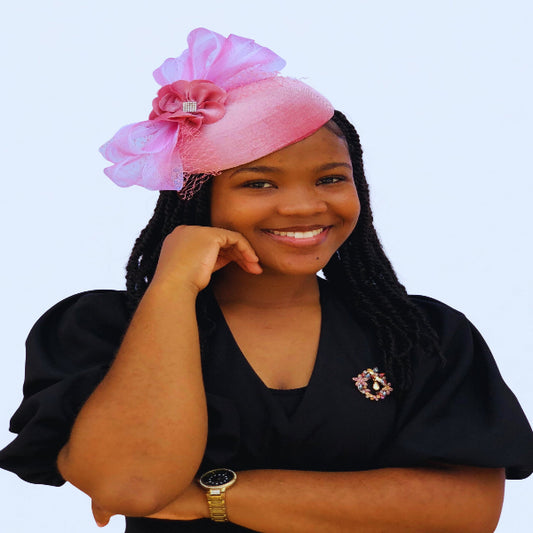 Blush Pink Fascinator Hat – Elegant Church & Special Occasion Headpiece