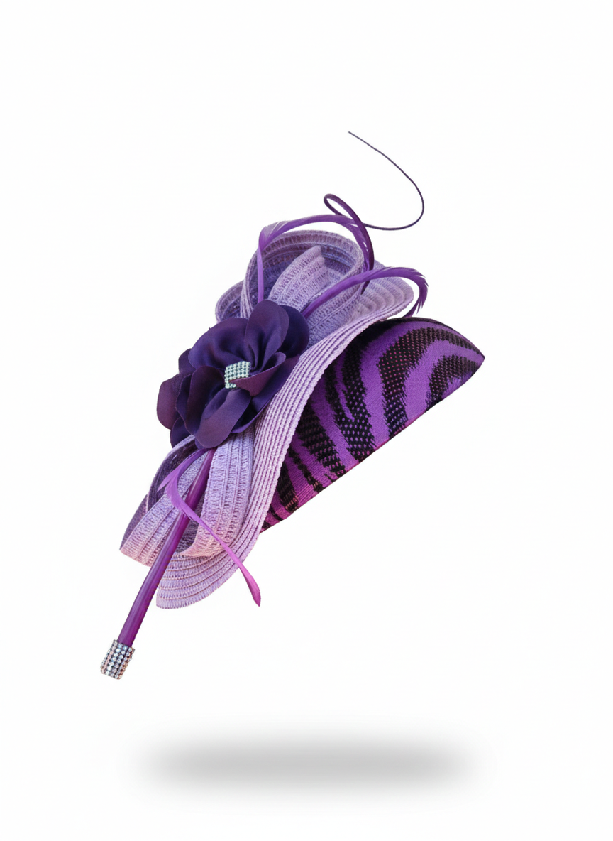 Lavender & Purple Floral Fascinator Hat