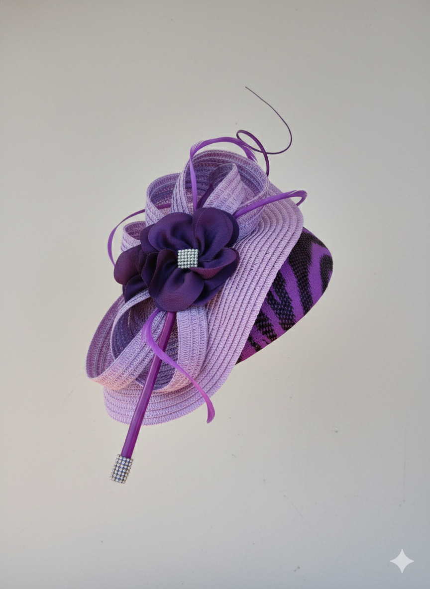 Lavender & Purple Floral Fascinator Hat