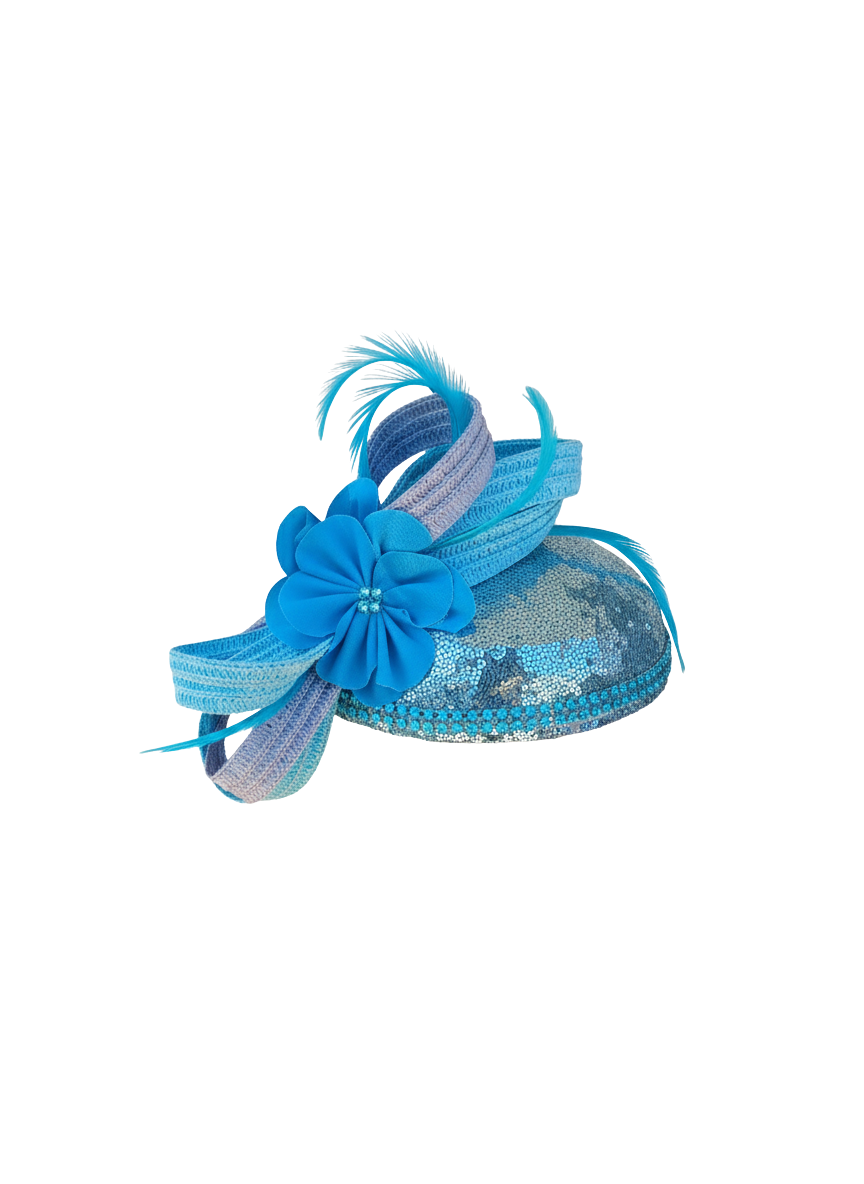 Sky Blue Floral Fascinator Hat