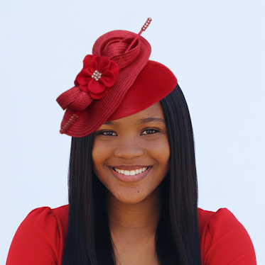 The Crimson Rose Elegant Round Base Fascinator