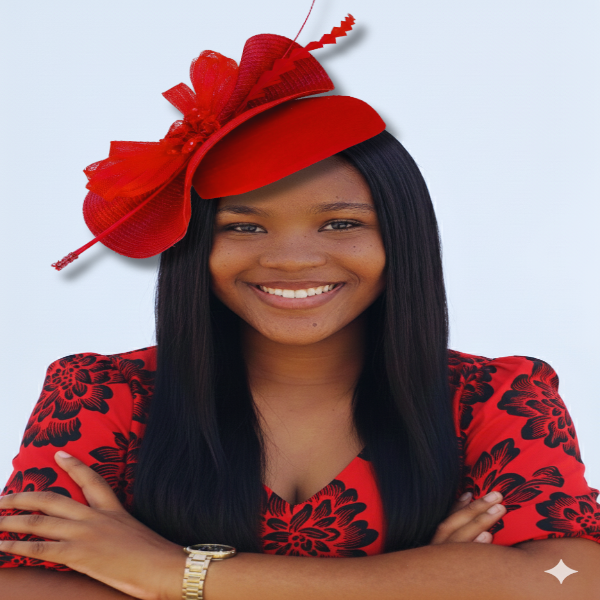 Elegant Red Statement Fascinator Hat
