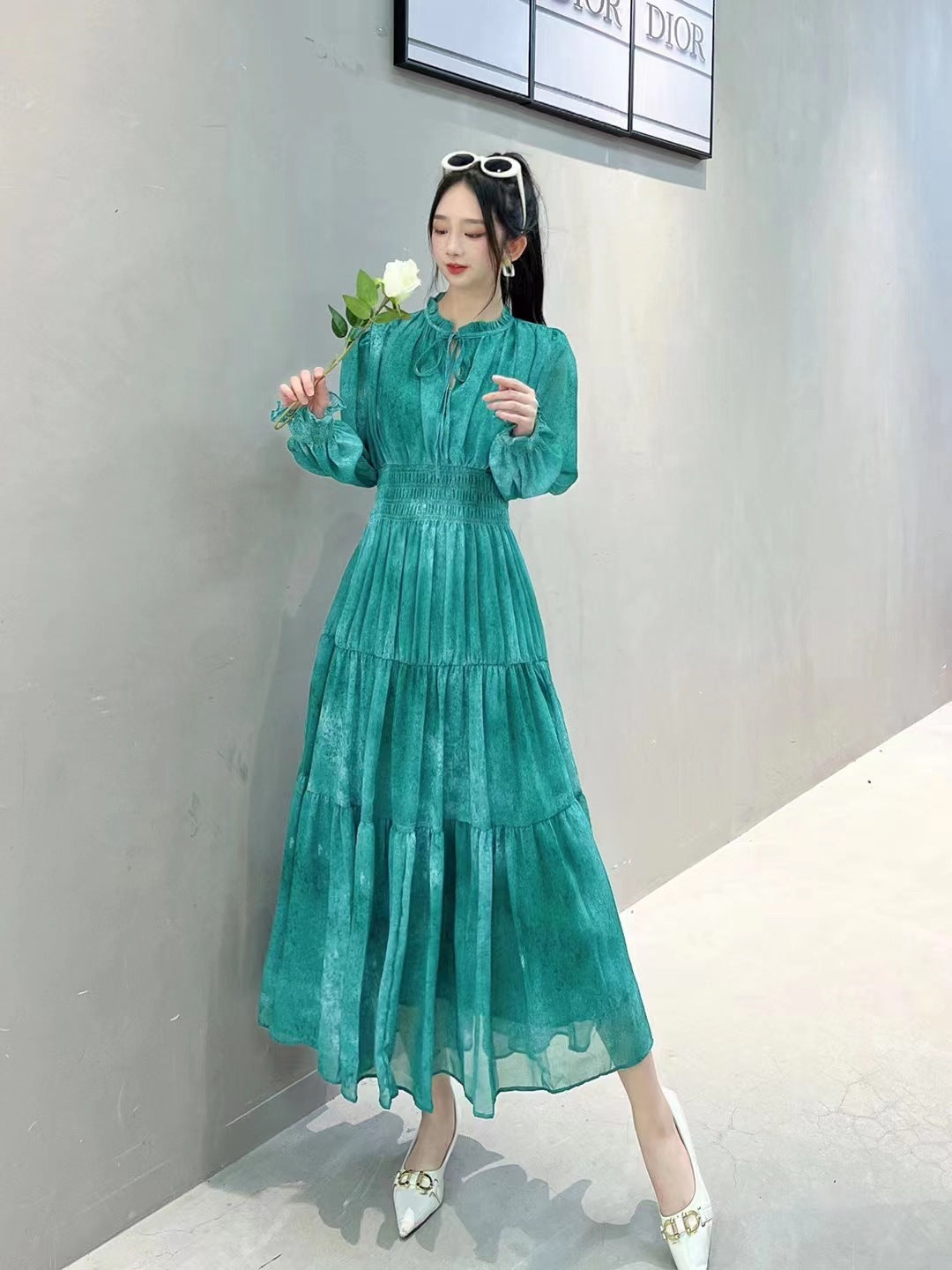 Dignified Church Girl Sheer Dress